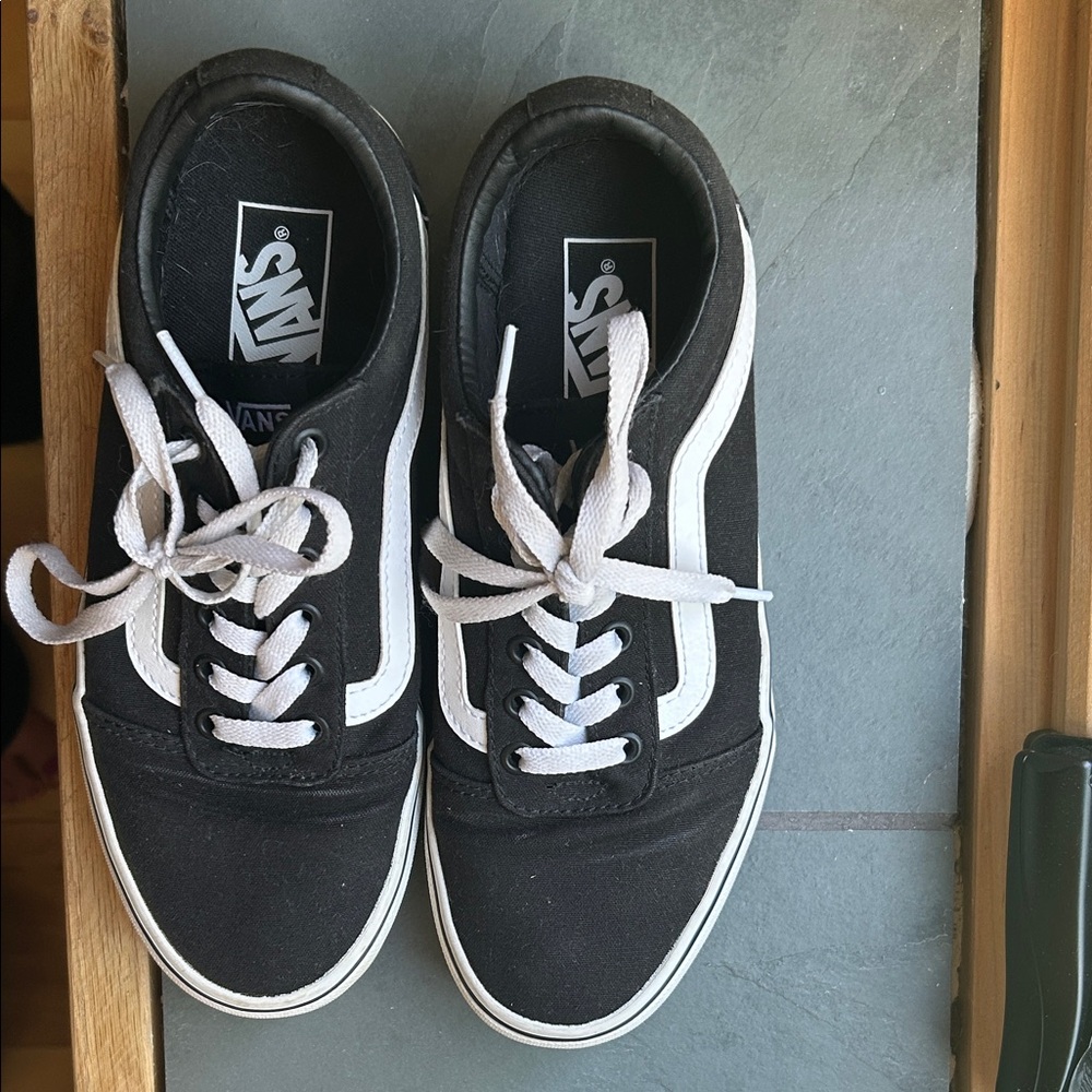 Vans Black and White Low-Top Sneakers